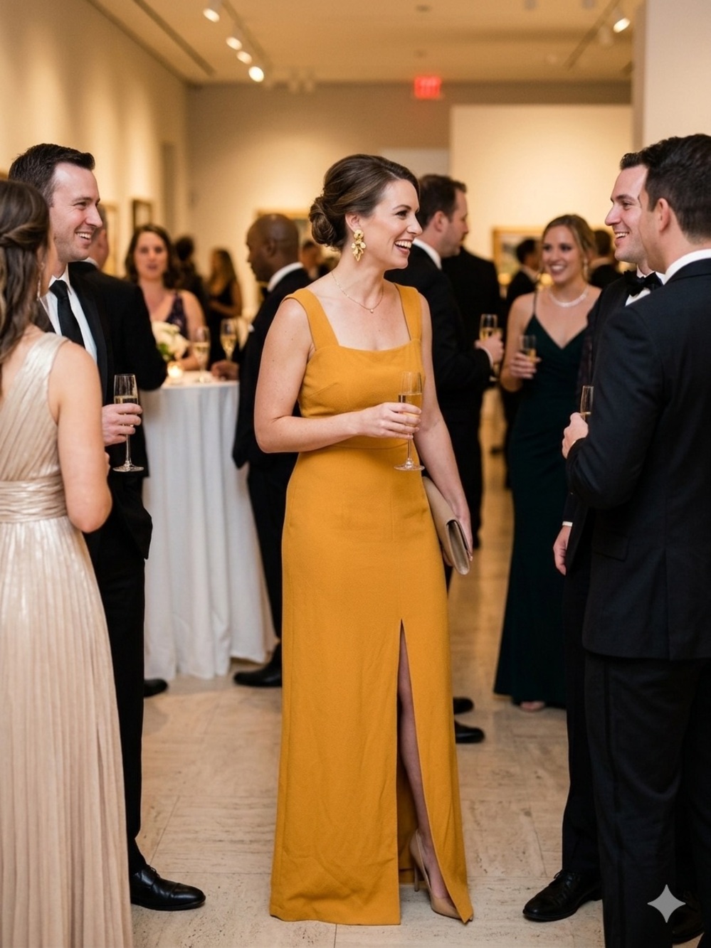 Reformation Mustard Square-Neck Sleeveless Maxi Dress
